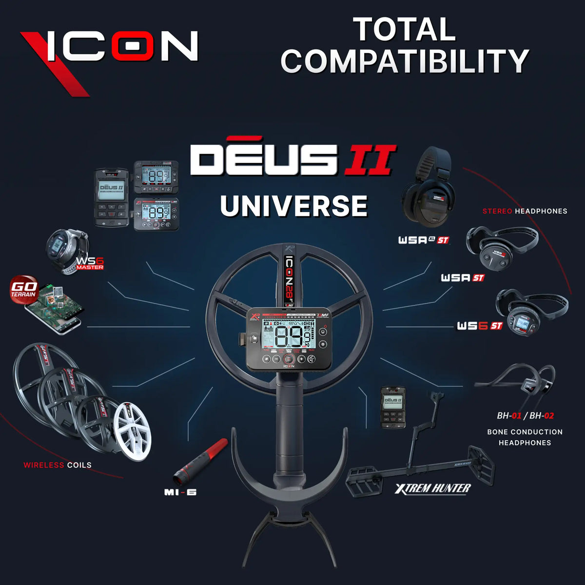 XP ICON-X wireless multi-frequency metal detector