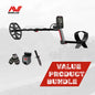 Minelab metal detector with accessories on a white background, featuring the Minelab logo.