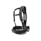 Black and gray support harness on a white background