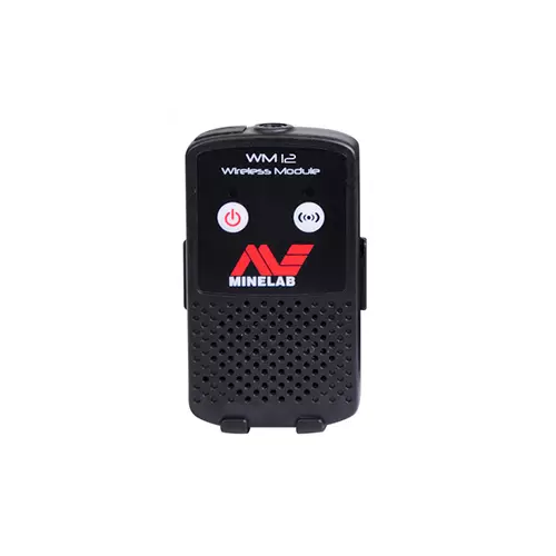 Black wireless module with Minelab logo on a white background